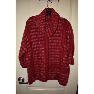 Red lucky brand cow neck sweater